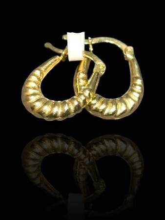 Altın Mini Midye Halka Küpe - 