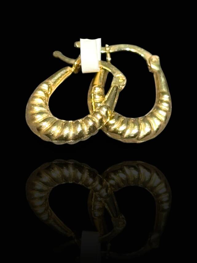 Altın Mini Midye Halka Küpe - 1