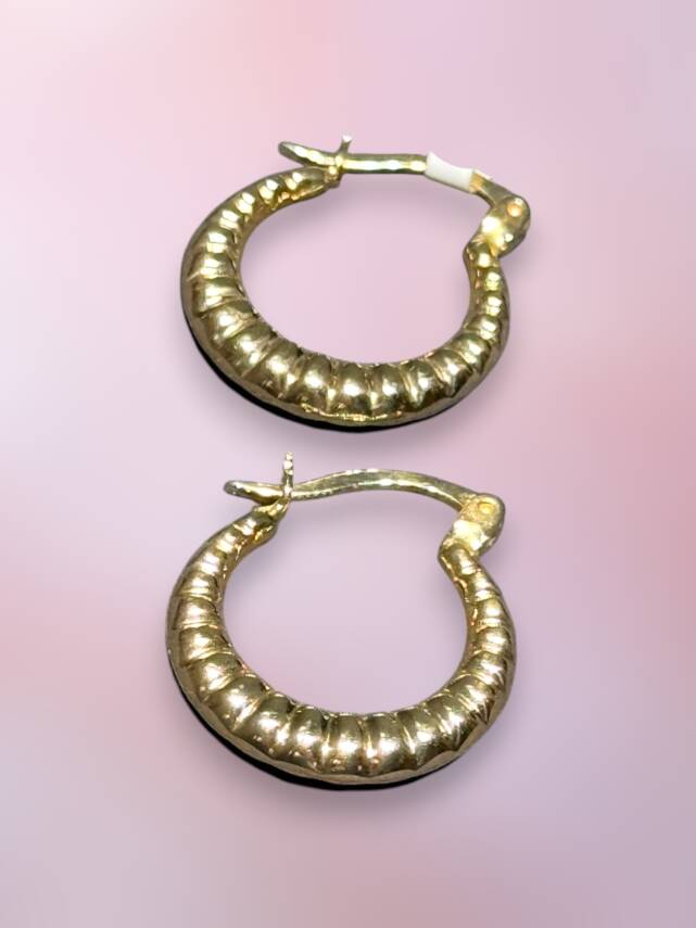 Altın Midye Halka Küpe - 1