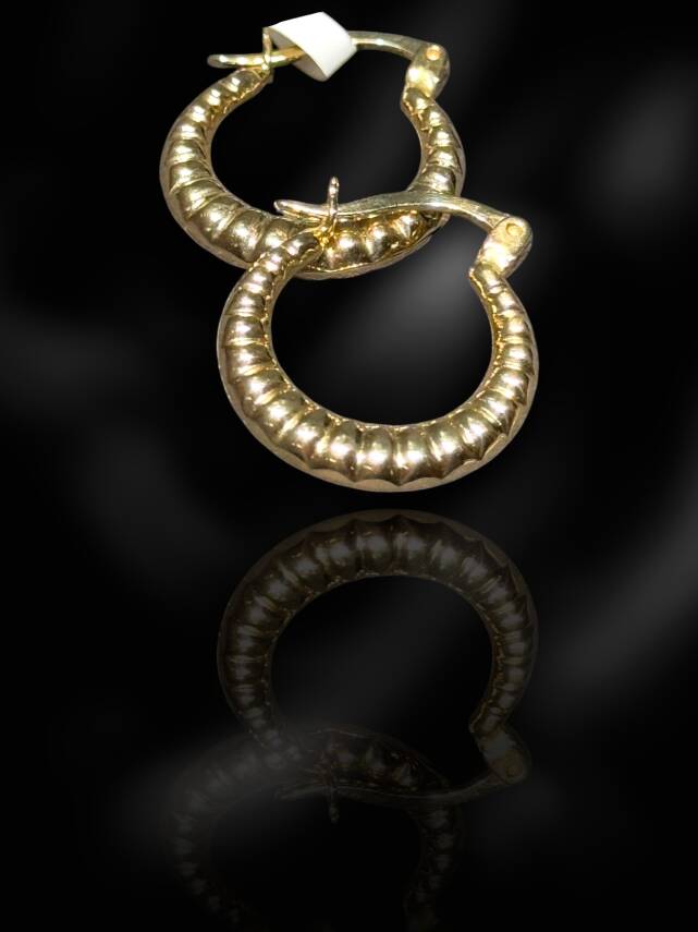 Altın Midye Halka Küpe - 2