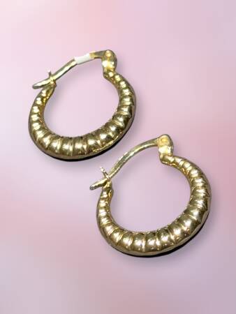 Altın Midye Halka Küpe - 3