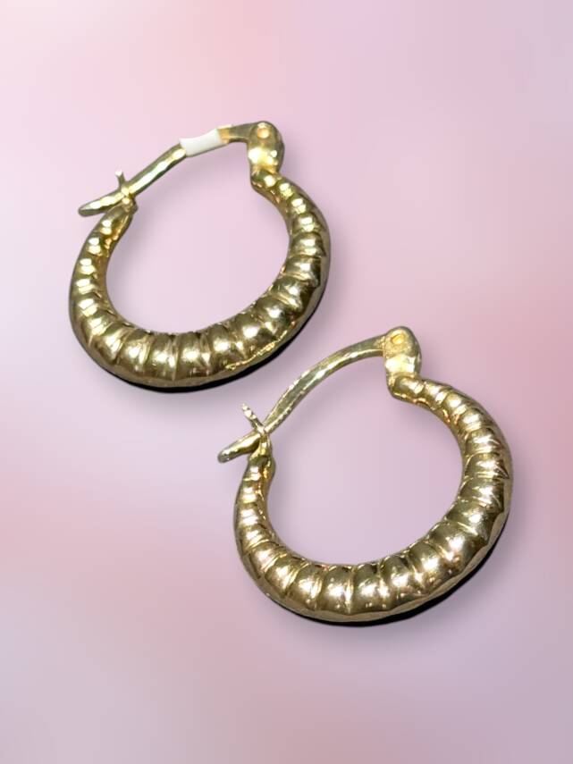 Altın Midye Halka Küpe - 3