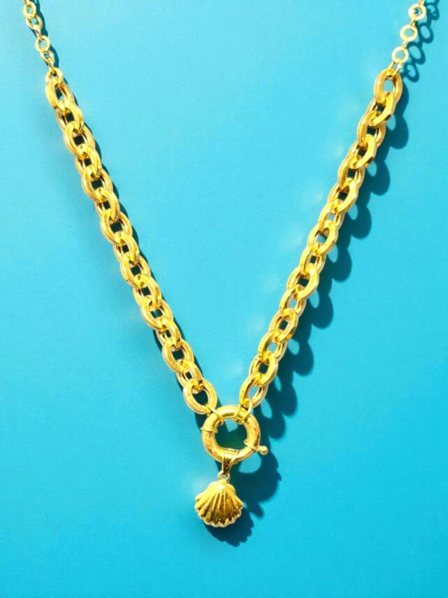 Altın Midye Model Kolye - 1