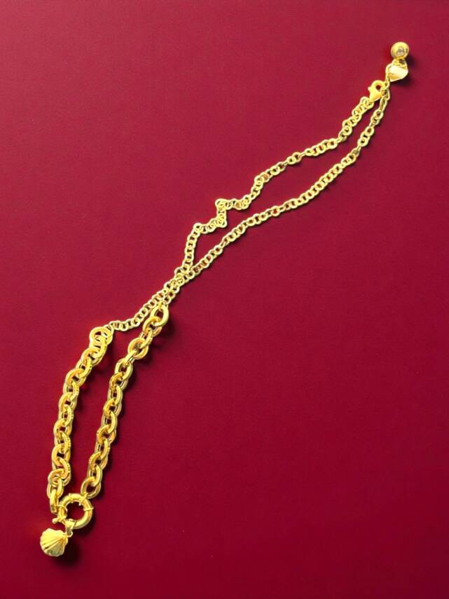 Altın Midye Model Kolye - 5