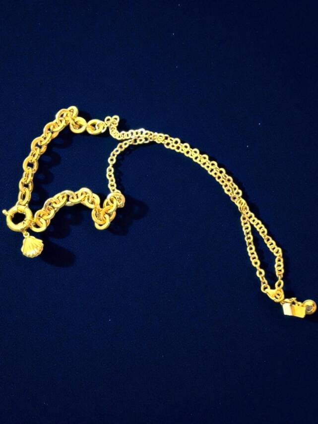 Altın Midye Model Kolye - 7