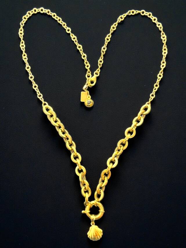 Altın Midye Model Kolye - 2