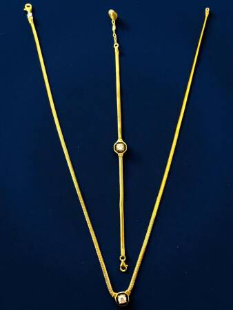 Çağla Model Balıksırtı Altın Set - 