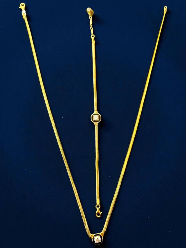 Çağla Model Balıksırtı Altın Set - 1