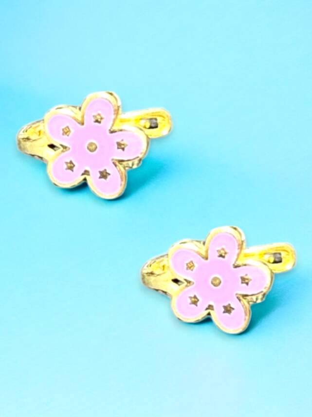 Çiçek Model Altın Çocuk Küpe - 4