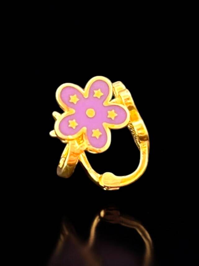 Çiçek Model Altın Çocuk Küpe - 7