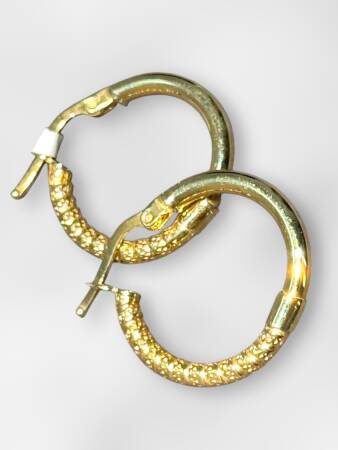 Desenli Altın Halka Küpe - 2