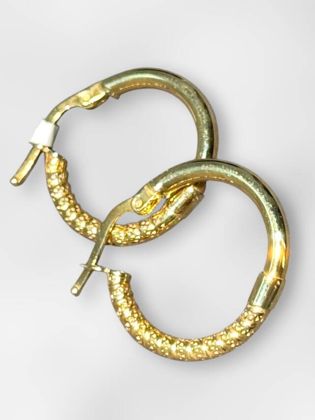 Desenli Altın Halka Küpe - 2