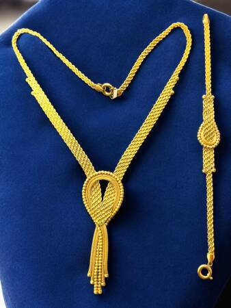 Dorikalı Halat Model Altın Takı Seti - 4