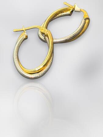 İkili Altın Halka Küpe - 2