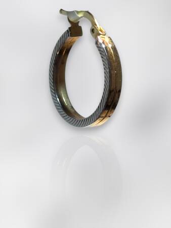 İkili Altın Halka Küpe - 2