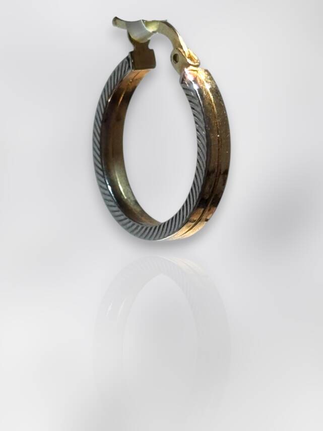 İkili Altın Halka Küpe - 2