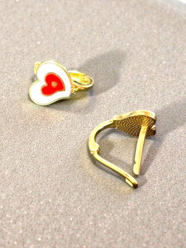 Kalp Model Altın Çocuk Küpe - 4