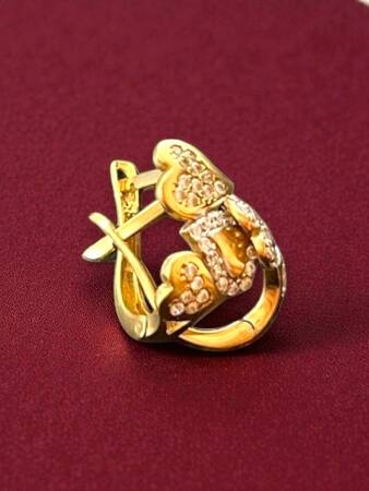 Kalpli Taşlı Altın Küpe - 7