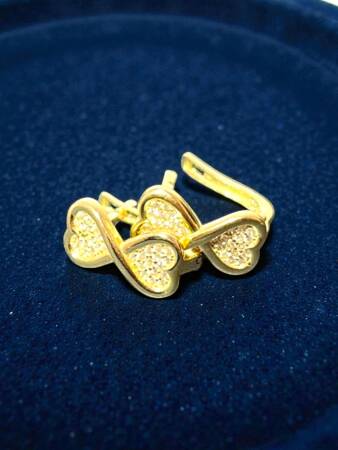 Kalpli Taşlı Altın Küpe - 6