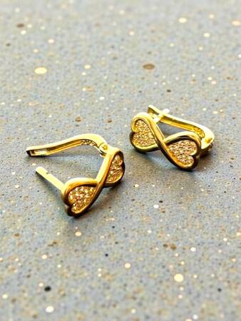 Kalpli Taşlı Altın Küpe - 3