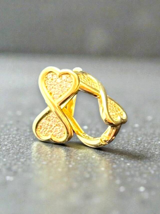 Kalpli Taşlı Altın Küpe - 7