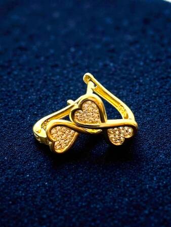 Kalpli Taşlı Altın Küpe - 2