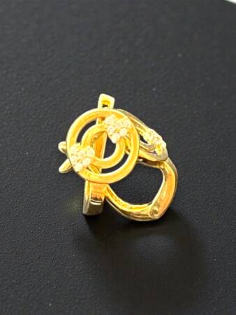 Kalpli Taşlı Altın Küpe - 