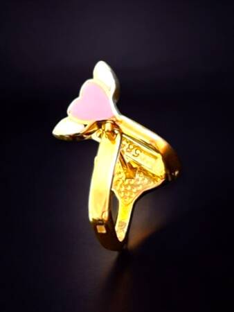 Kanatlı Kalp Altın Çocuk Küpe - 7