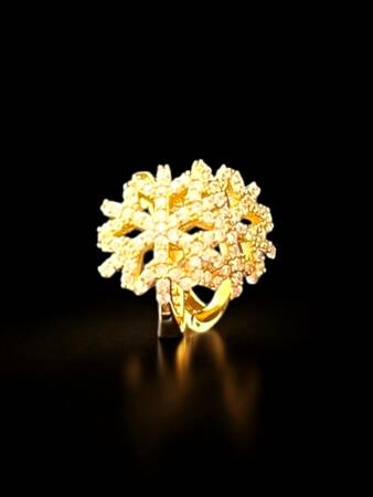 Kar Tanesi Model Taşlı Altın Küpe - 