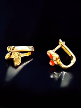 Kelebek Model Altın Çocuk Küpe - 5