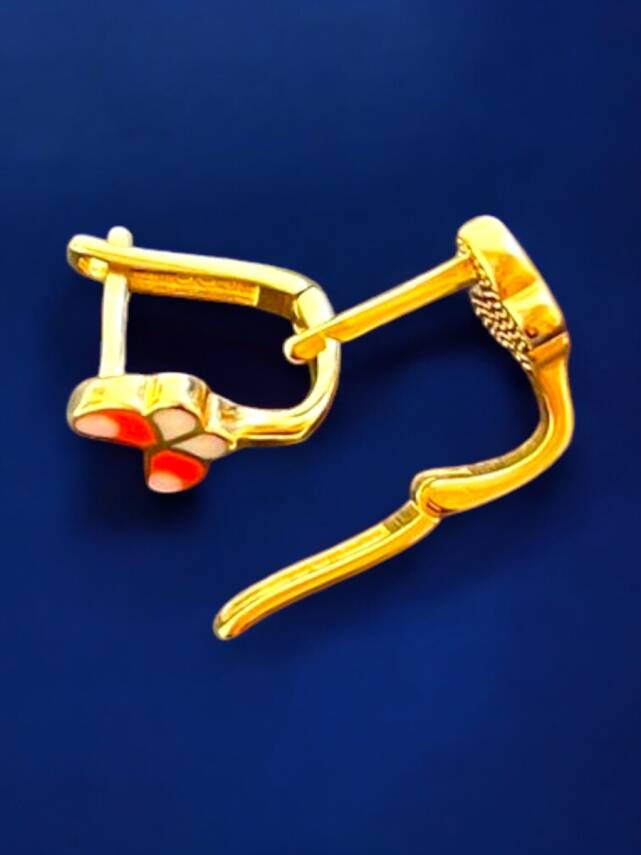 Kelebek Model Altın Çocuk Küpe - 6