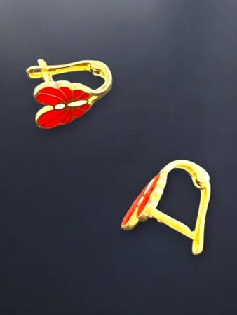 Kelebek Model Altın Çocuk Küpe - 6