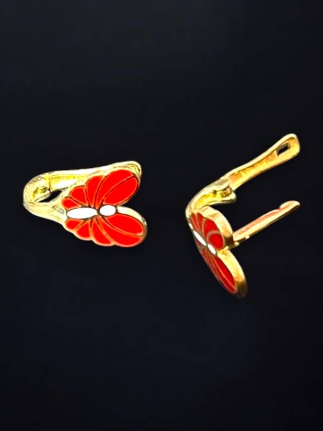 Kelebek Model Altın Çocuk Küpe - 3