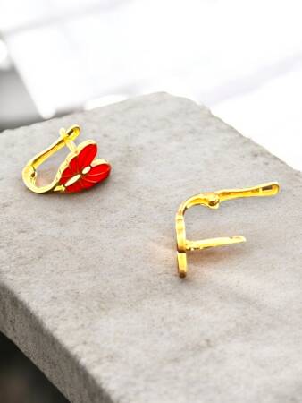 Kelebek Model Altın Çocuk Küpe - 7