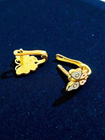 Kelebek Model Altın Çocuk Küpe - 4