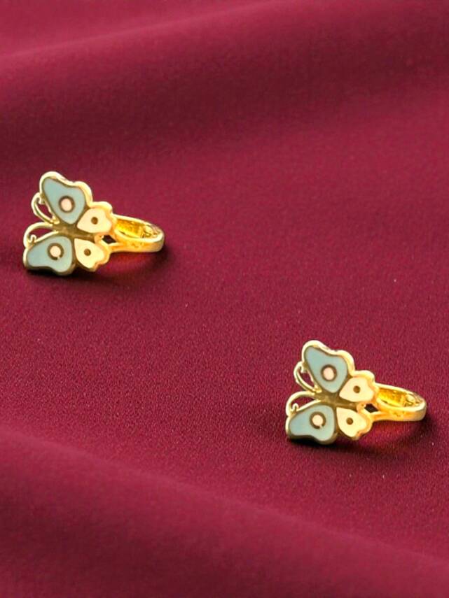 Kelebek Model Altın Çocuk Küpe - 5