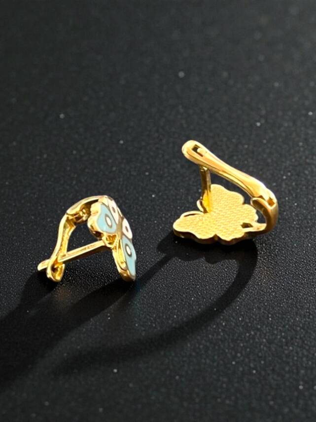 Kelebek Model Altın Çocuk Küpe - 7