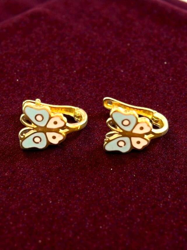 Kelebek Model Altın Çocuk Küpe - 9