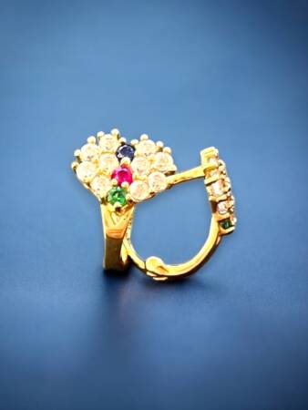 Renkli Taşlı Altın Çocuk Küpe - 