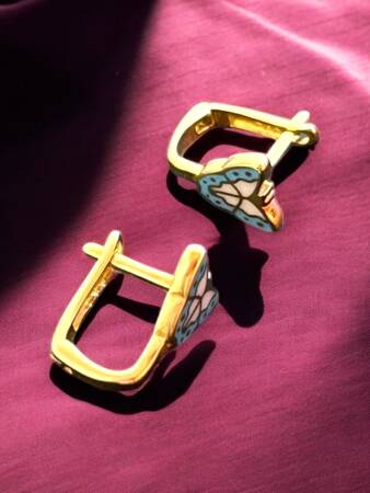 Kelebek Model Altın Çocuk Küpe - 3