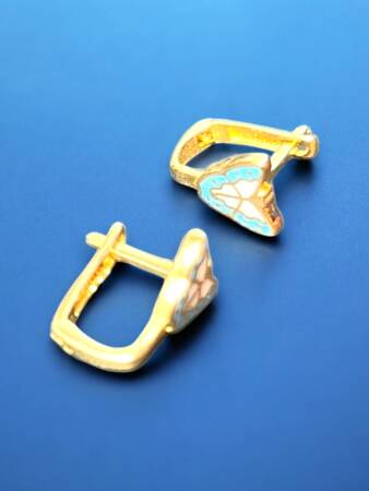 Kelebek Model Altın Çocuk Küpe - 9