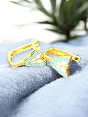 Kelebek Model Altın Çocuk Küpe - 6