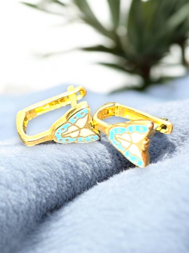 Kelebek Model Altın Çocuk Küpe - 6