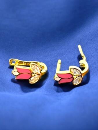 Lale Model Altın Çocuk Küpe - 