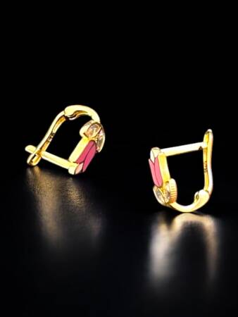 Lale Model Altın Çocuk Küpe - 6