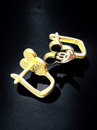 Mickey Mouse Altın Çocuk Küpe - 2