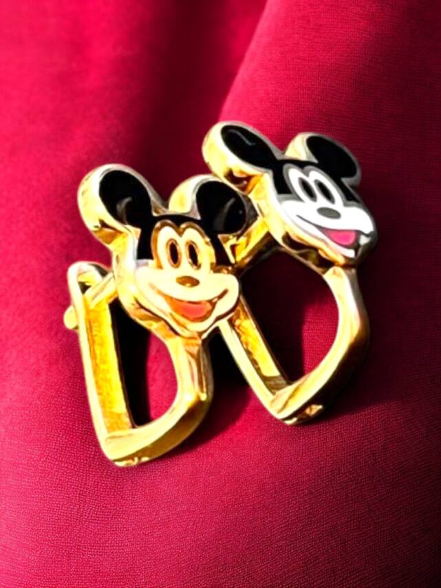 Mickey Mouse Altın Çocuk Küpe - 4
