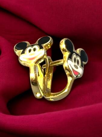 Mickey Mouse Altın Çocuk Küpe - 7