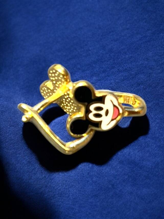 Mickey Mouse Altın Çocuk Küpe - 3