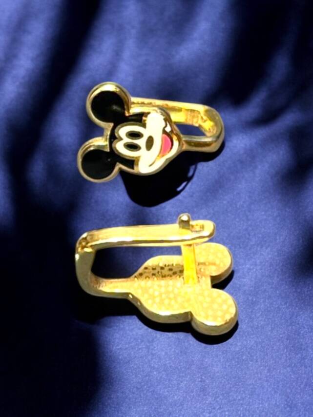 Mickey Mouse Altın Çocuk Küpe - 8